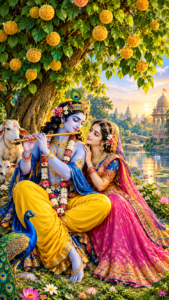 Radha Krishna Images with Kadamba Tree in Vrindavan