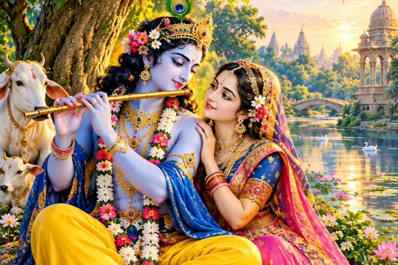 Radha Krishna Images with Kadamba Tree in Vrindavan